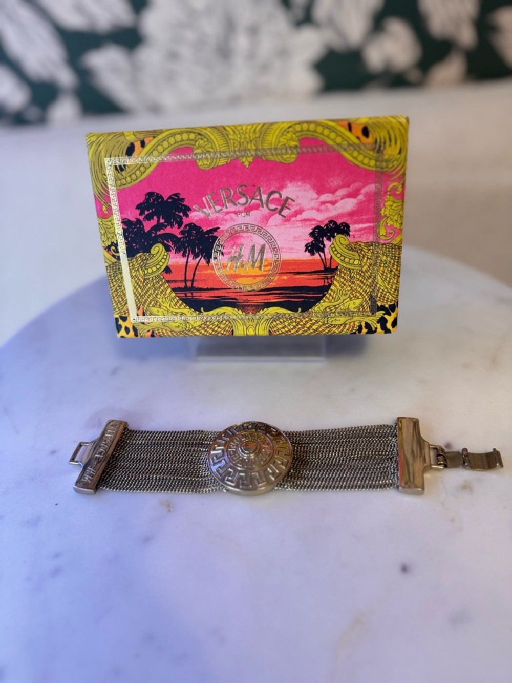 Versace for H&M Limited Edition Gold & Silver-Tone Mesh Bracelet w/Original Box